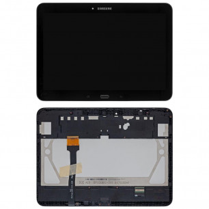 Дисплей Samsung T530, T531 Galaxy Tab 4 10.1 с тачскрином и рамкой, Black
