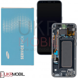 Дисплей Samsung G955 Galaxy S8 Plus, GH97-20470A, с тачскрином, с рамкой, Service Pack Original, Black