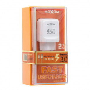 Сетевое зарядное устройство Moxom KH-31Y, QC 3.0, ( в комплекте - кабель Micro USB )