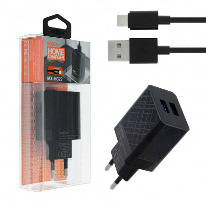 Сетевое зарядное устройство Moxom MX-HC22, Micro USB, 2USB, ( в комплекте - кабель Micro USB ), фото № 1 - ukr-mobil.com