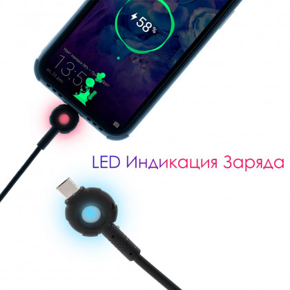 Кабель Moxom MX-CB72, LED индикация заряда, 1m, Micro USB, фото № 2 - ukr-mobil.com