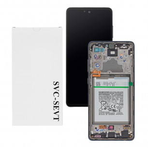 Дисплей Samsung A725 Galaxy A72, GH82-25460A, с тачскрином, рамкой, Service Pack Original, Black