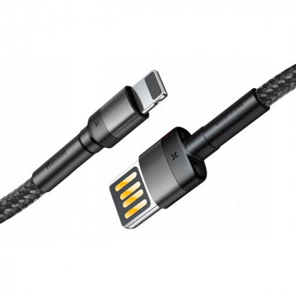 Кабель Baseus Cafule Cable Special Edition (CALKLF-GG1), USB to Lightning, 2.4A, 1m, Black, фото № 2 - ukr-mobil.com
