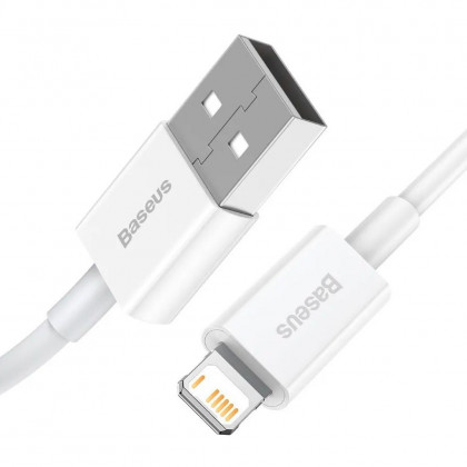 Кабель Baseus Superior Series Fast Charging Data (CALYS-A02), USB to Lightning, 2.4A, 1m, White, фото № 3 - ukr-mobil.com