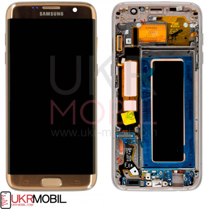 Дисплей Samsung G935 Galaxy S7 Edge, с тачскрином, рамкой, Original PRC, Gold, фото № 1 - ukr-mobil.com