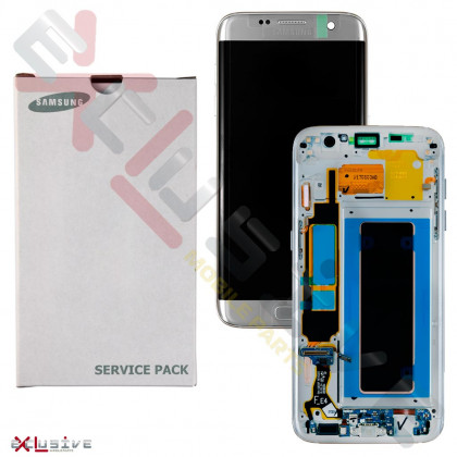 Дисплей Samsung G935 Galaxy S7 Edge, с тачскрином, рамкой, Original, Silver - ukr-mobil.com