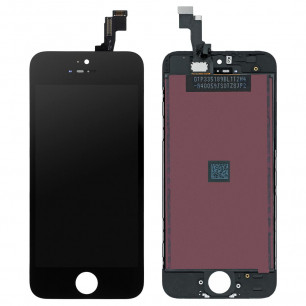 Дисплей Apple iPhone 5S, iPhone 5SE, с тачскрином, High Quality, Black