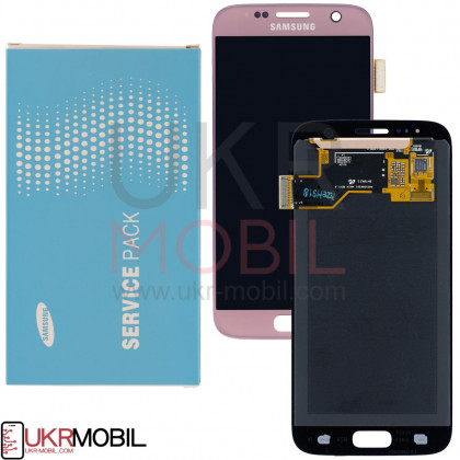 Дисплей Samsung G930 Galaxy S7 GH97-18523E (SERVICE PACK ORIGINAL) с тачскрином Pink Gold - ukr-mobil.com