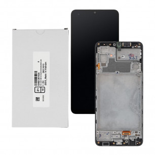 Дисплей Samsung M325 Galaxy M32, GH82-26193A, с тачскрином, с рамкой, Service Pack Original, Black